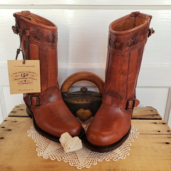 FRYE Stars & Stripes Anniversary Patriotic Black Label Americana USA Campus Boho - Picture 1 of 12